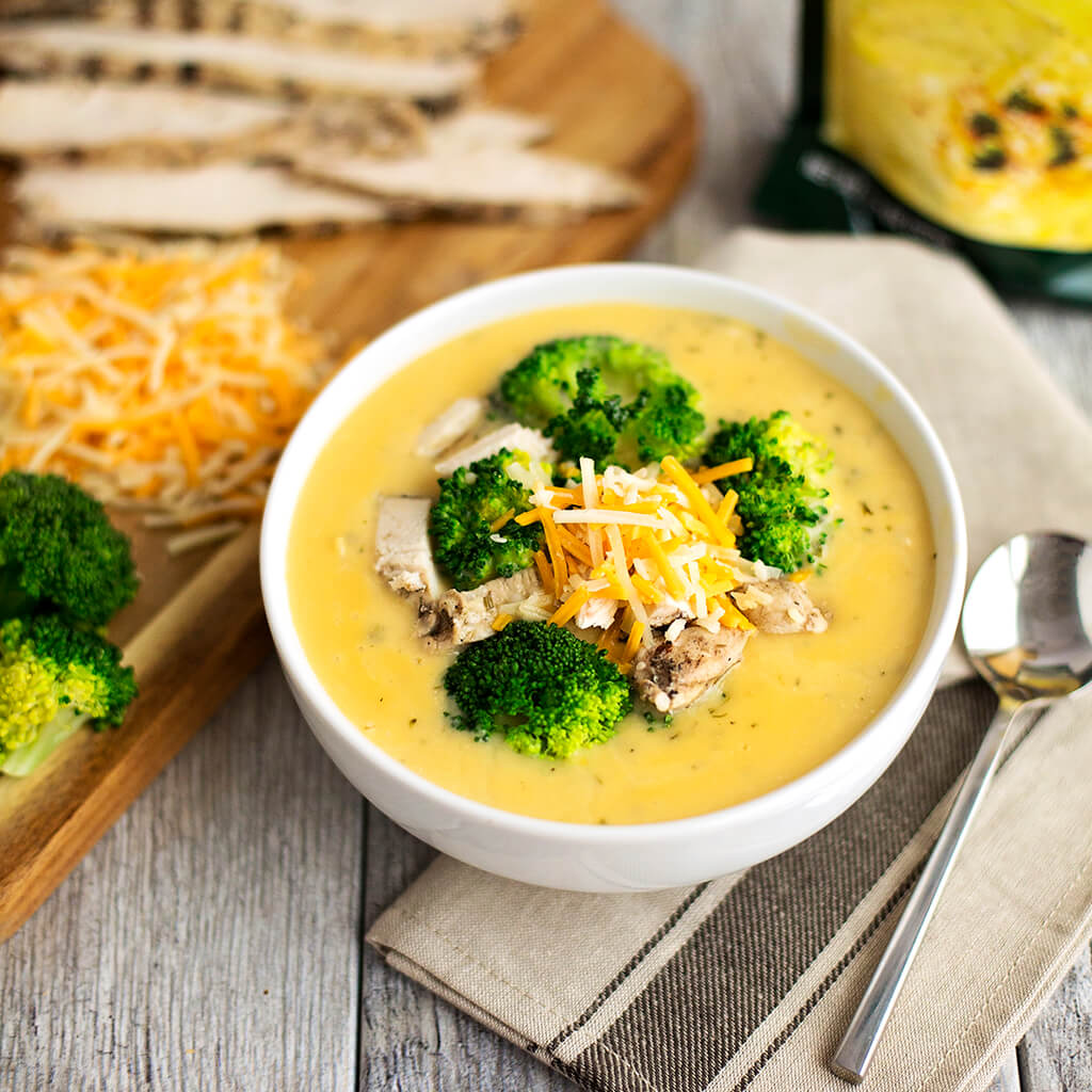 Cheddar Broccoli with Grilled Chicken and Broccoli